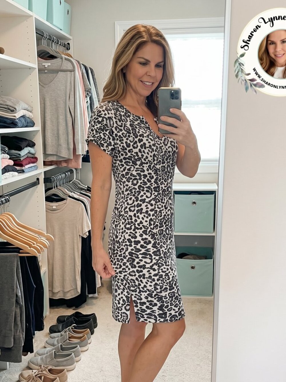 🐆✨ Cable & Gauge Leopard V-Neck Dress – Size Medium - Picture 2 of 5
